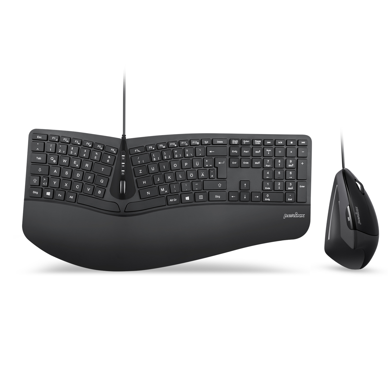 Set Clavier + Souris Filaire Articona – Ergonomique – QWERTZ Allemand – Noir