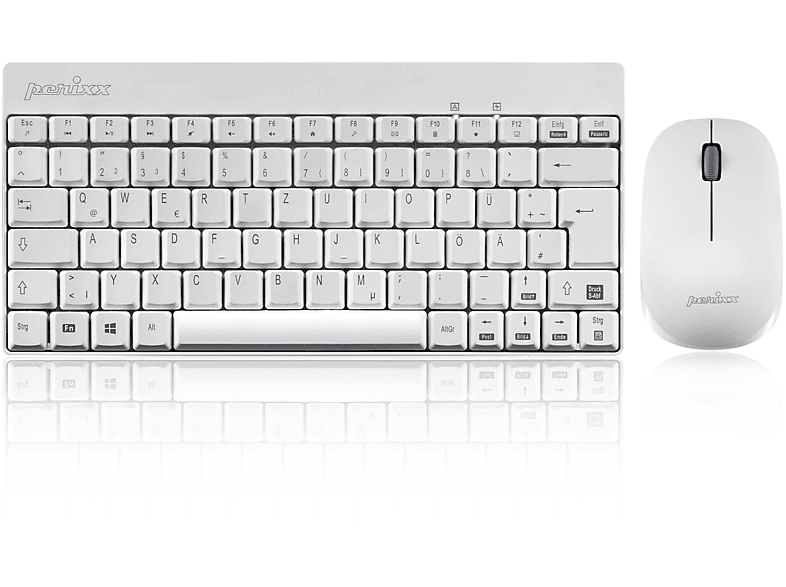 PERIXX PERIDUO-712, Kabelloses Tastatur und Maus Set, Weiß