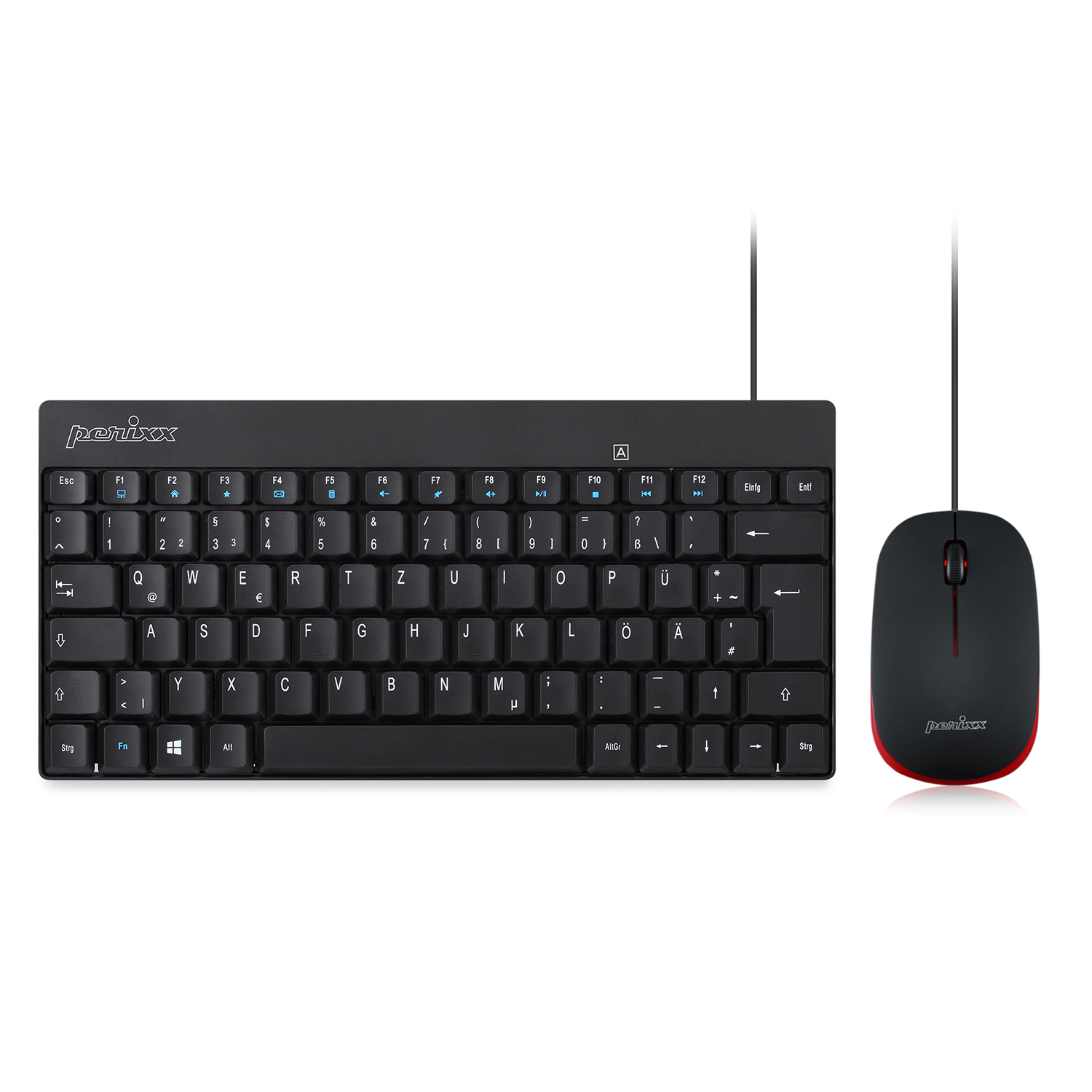 Set Clavier Et Souris Filaire ARTICONA – USB Noir Ergonomique – Disposition QWERTZ Allemand