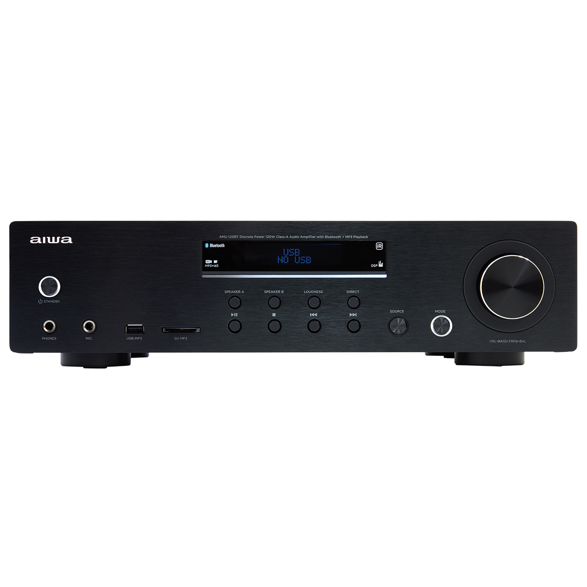 Wattpro AIWA 60 Schwarz) (2Kanäle, AMU-120BTBK Verstärker Kanal,