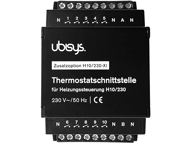 UBISYS Thermostatschnittstelle für H10 Smart Home Add-on für Heizungssteuerung, Schwarz | Smarte Raumthermostate