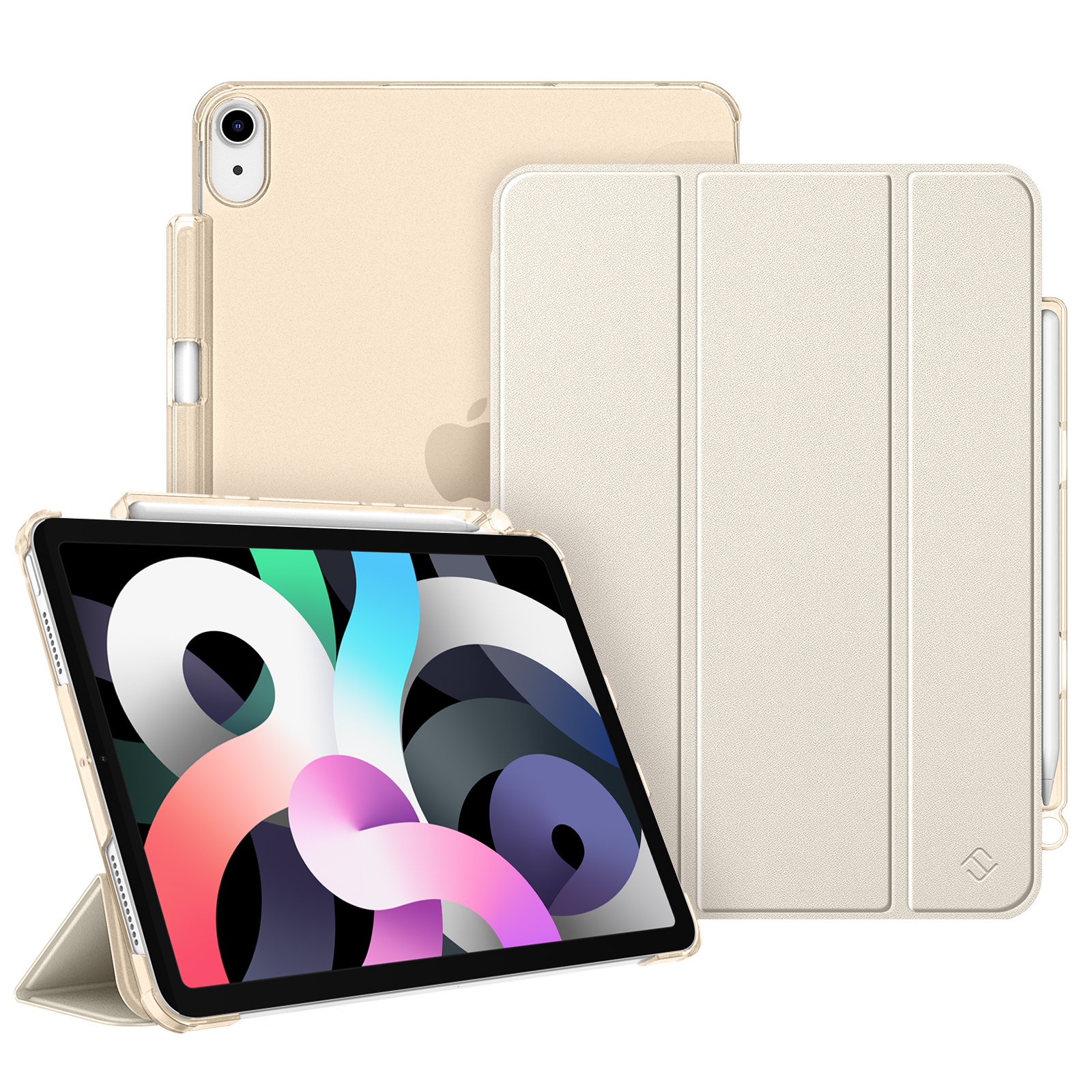 Bookcover, / 4. iPad 2020, iPad 5. Generation Air Apple, Generation 2022 Hülle, Champagner Air FINTIE