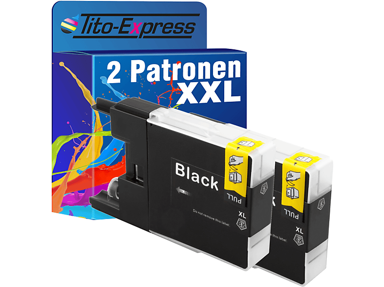 TITO-EXPRESS PLATINUMSERIE 2er Set (LC1280) black ersetzt LC-1280 Tintenpatronen Brother