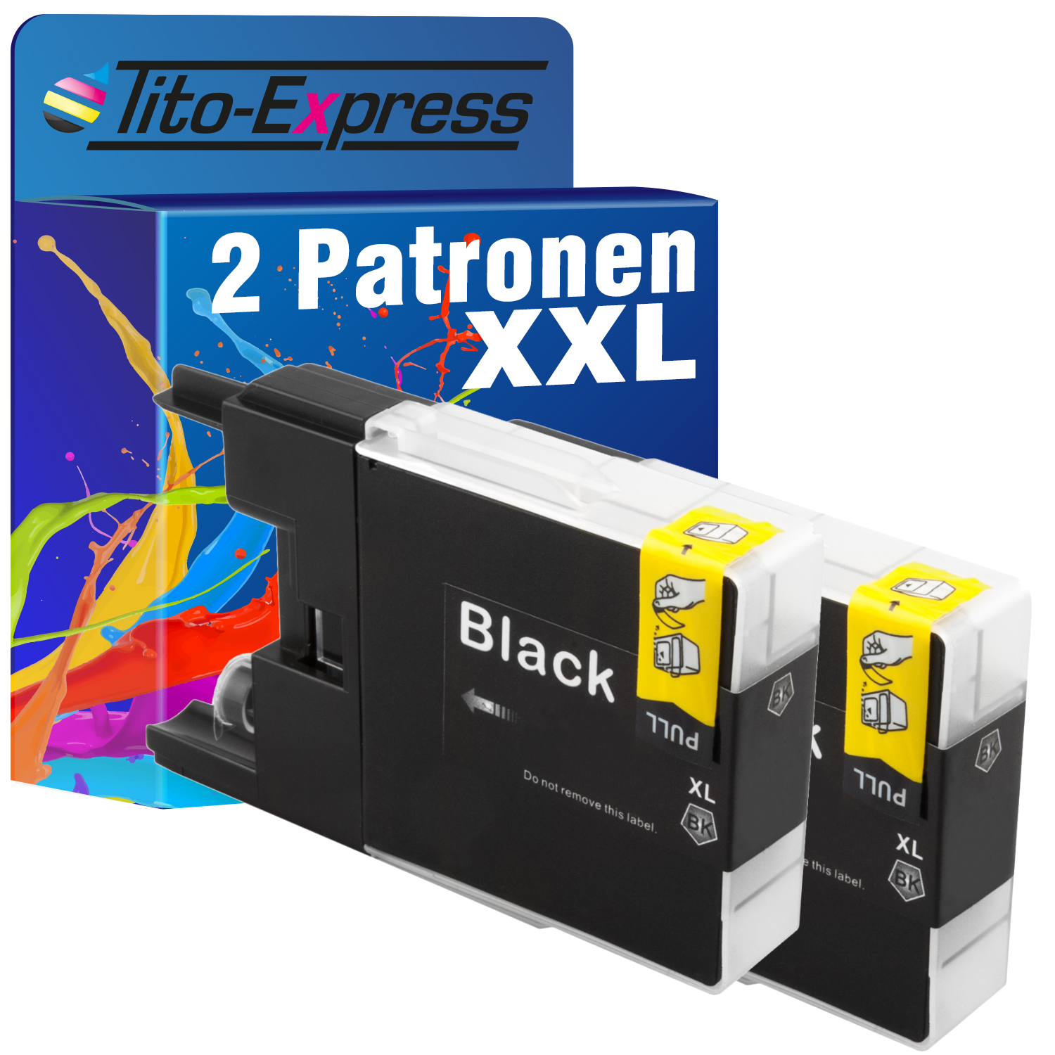 Brother black PLATINUMSERIE Tintenpatronen TITO-EXPRESS ersetzt 2er LC-1240 Set (LC1240BK)