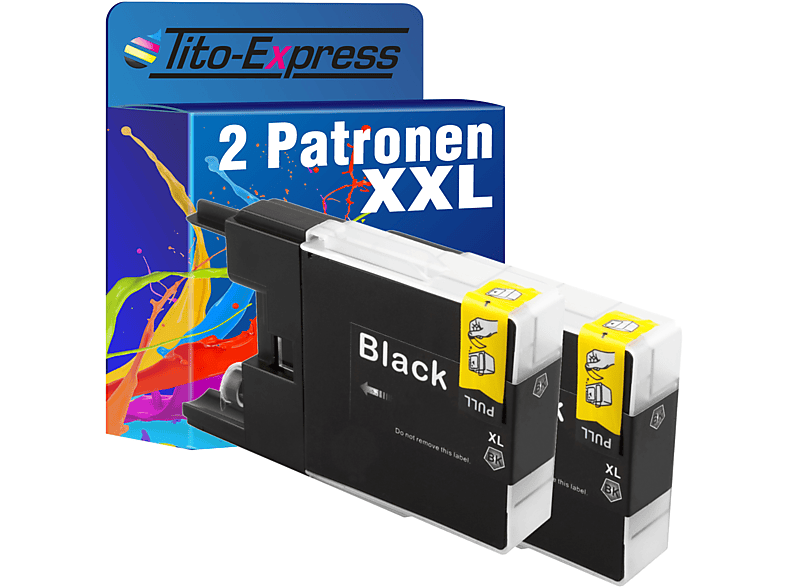 Brother black PLATINUMSERIE Tintenpatronen TITO-EXPRESS ersetzt 2er LC-1240 Set (LC1240BK)
