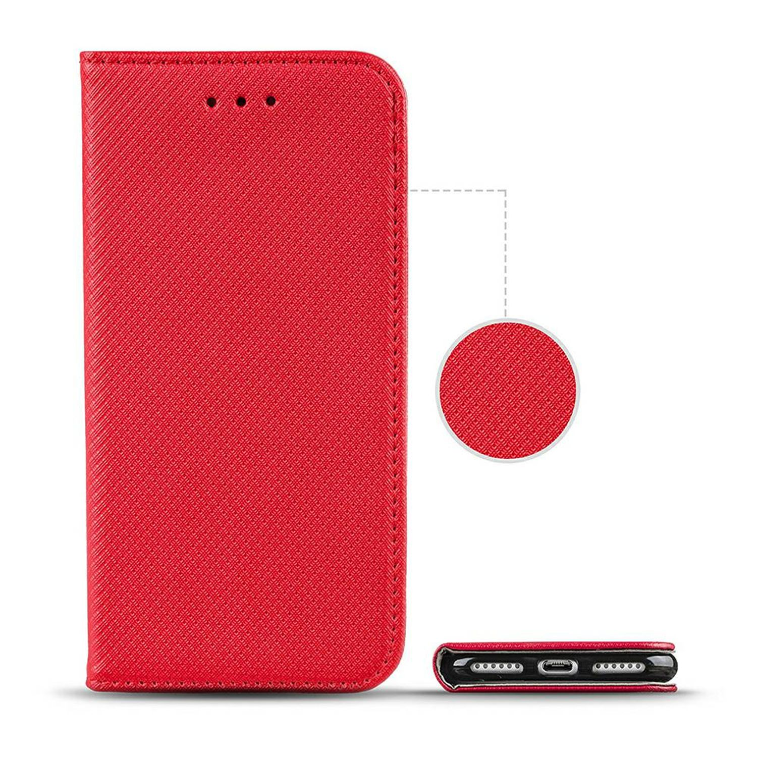KÖNIG DESIGN Schutzhülle, Galaxy S21 Plus, Bookcover, Samsung, Rot