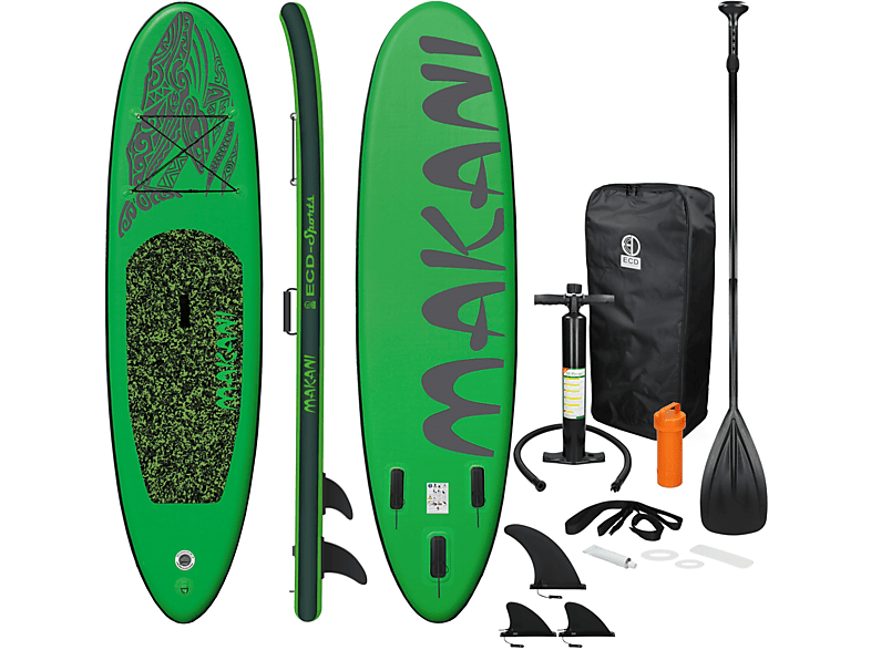 ECD-GERMANY Aufblasbares Stand Up Green Paddle, Stand Board Paddle Grün Up