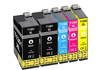 TITO-EXPRESS PLATINUMSERIE 5er Set ersetzt Epson T1301-T1304 Tintenpatronen black, cyan, magenta, yellow (C13T13014010)