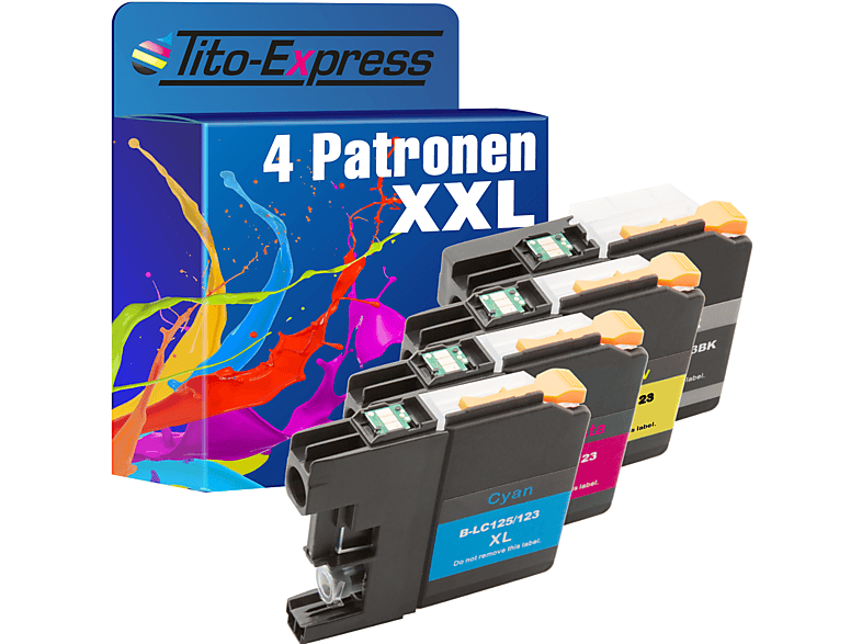 TITO-EXPRESS PLATINUMSERIE 4er Set ersetzt Brother LC-12E Tintenpatronen black, cyan, magenta, yellow (LC12E) | Tonerkartuschen