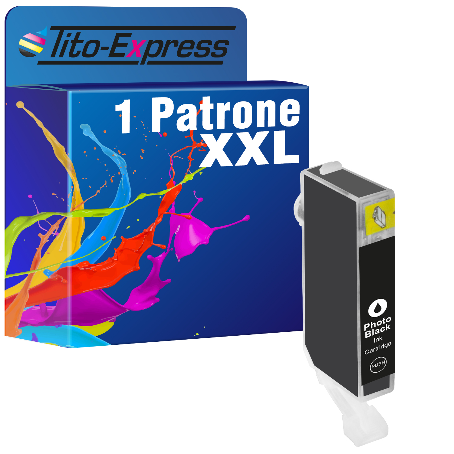 PLATINUMSERIE photoblack Canon Patrone CLI-8XL TITO-EXPRESS ersetzt 1 (CLI8) Tintenpatrone