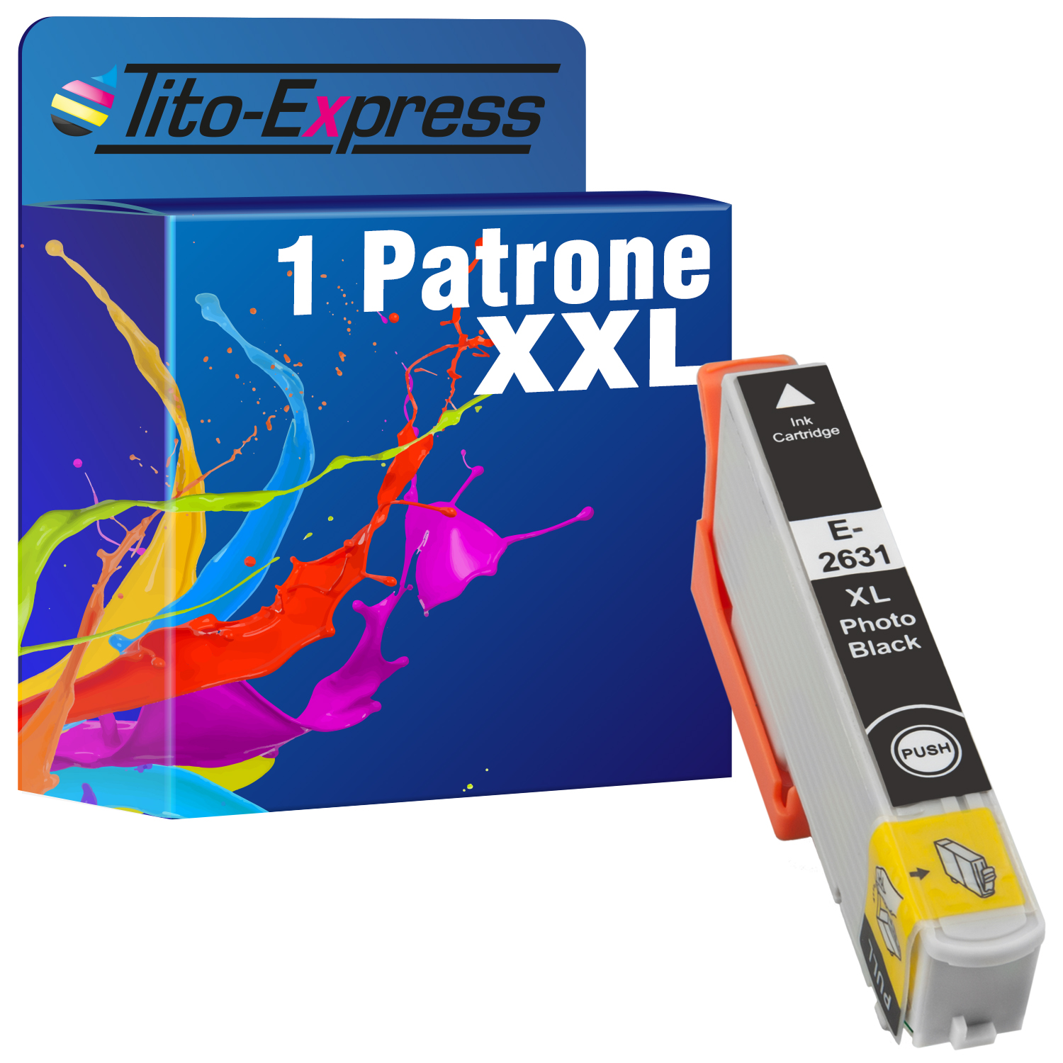 PLATINUMSERIE ersetzt 13 Patrone (C 1 26XL Tintenpatrone TITO-EXPRESS T 26364010) photoblack