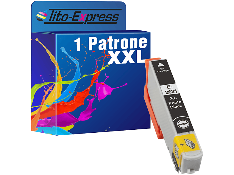 (C 1 26364010) Tintenpatrone 13 Patrone T PLATINUMSERIE ersetzt 26XL TITO-EXPRESS photoblack