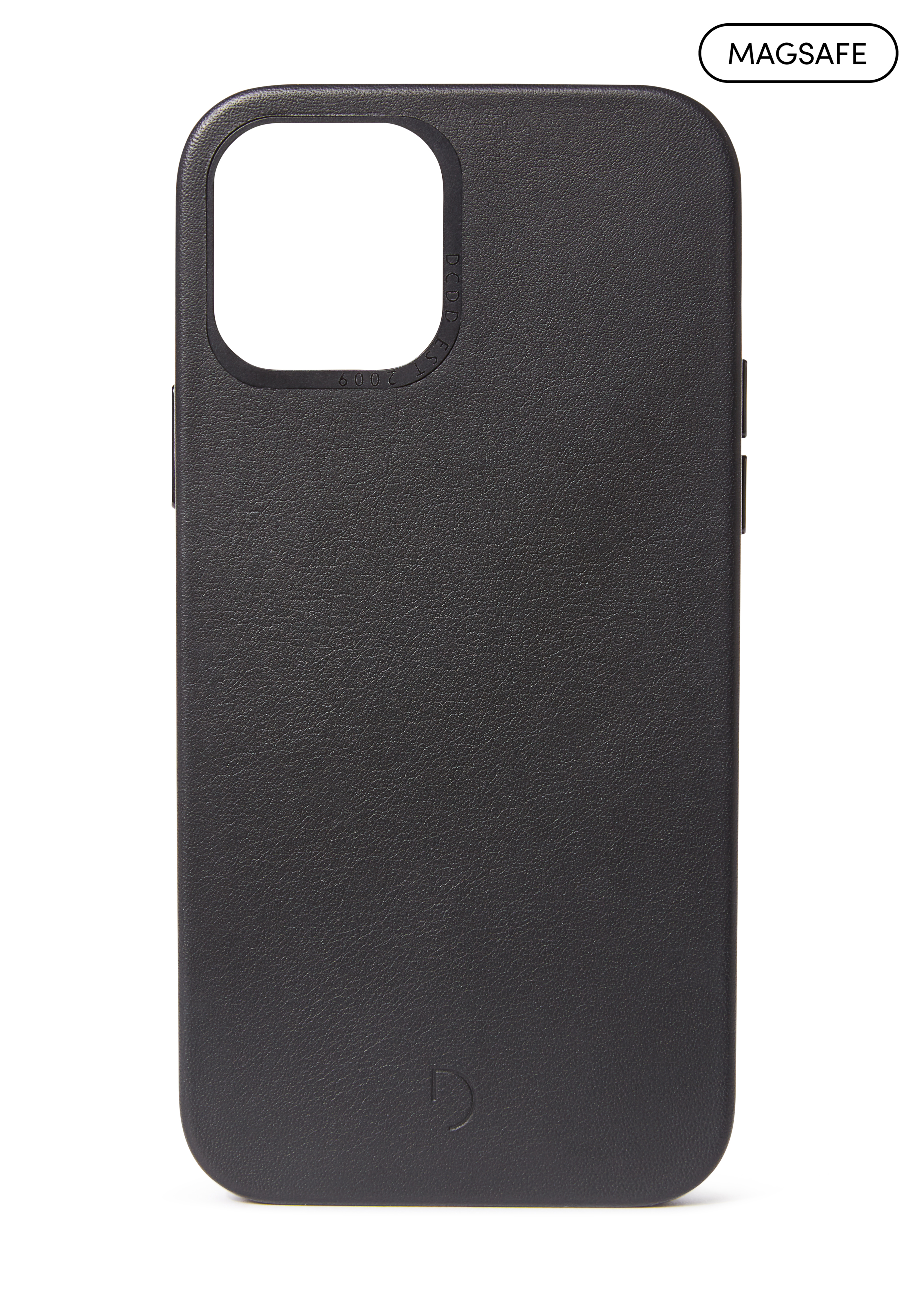 Schwarze Handyhülle mit Kameraausschnitt und dem Wort MAGSAFE oben rechts.