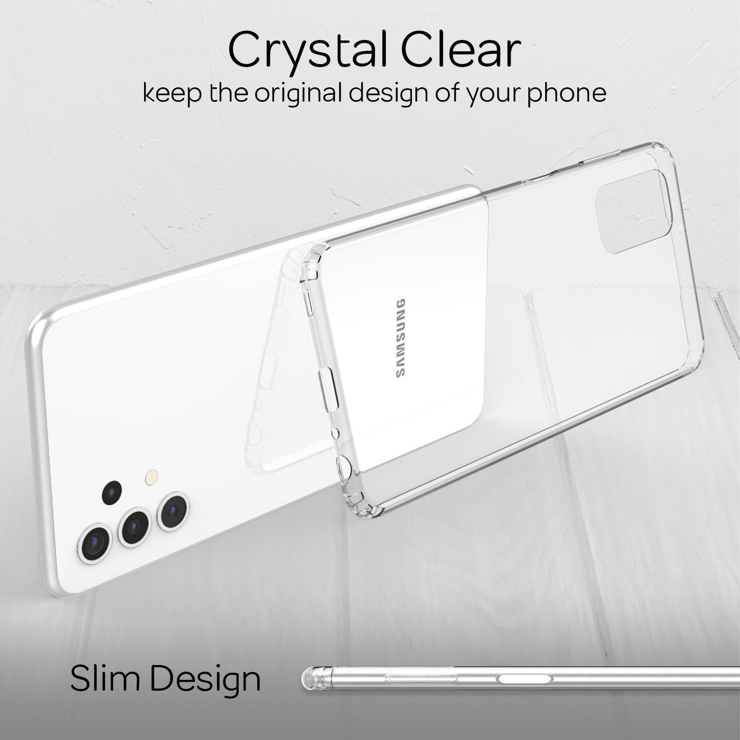 NALIA Klare Transparente Hybrid Transparent Samsung, Galaxy Backcover, 5G, Hülle, A32