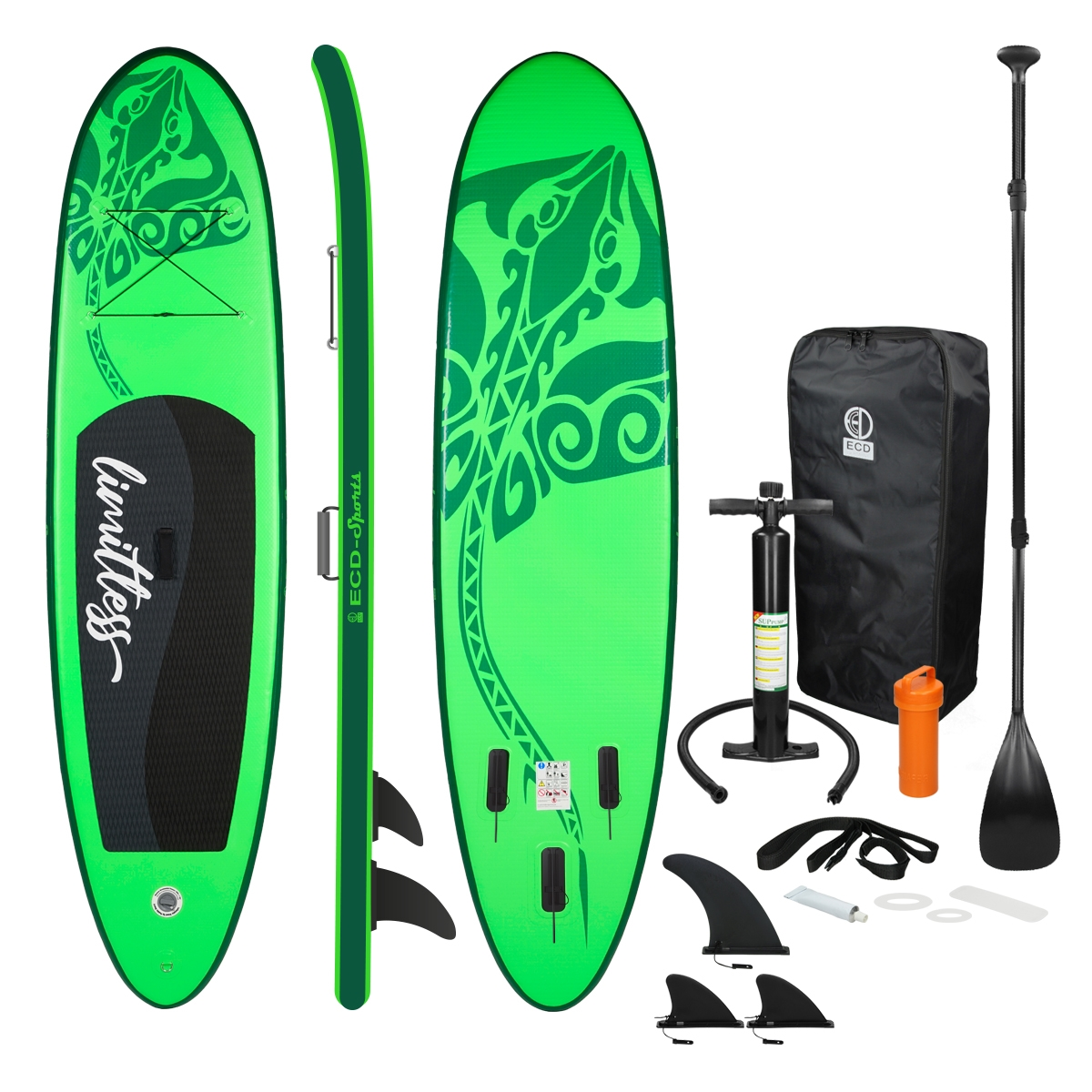 ECD-GERMANY Up Aufblasbares Stand Paddle, Board Stand Paddle Green Up