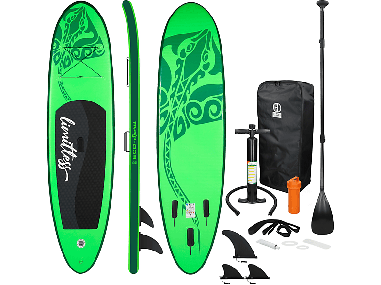 ECD-GERMANY Aufblasbares Stand Up Green Stand Paddle Paddle, Up Board