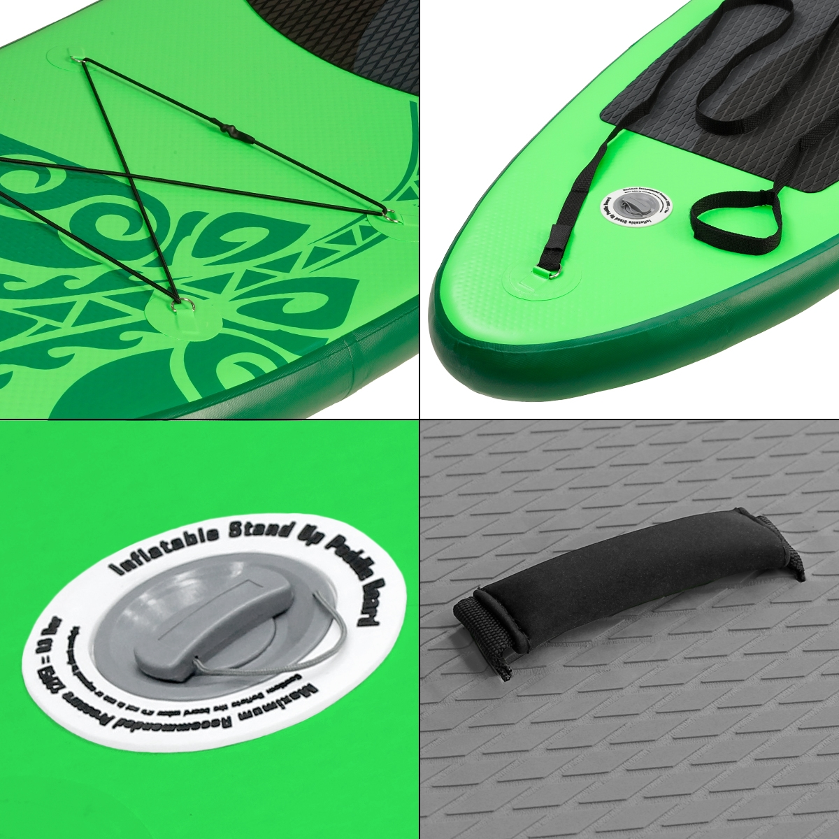 ECD-GERMANY Aufblasbares Stand Up Paddle Paddle, Green Up Board Stand
