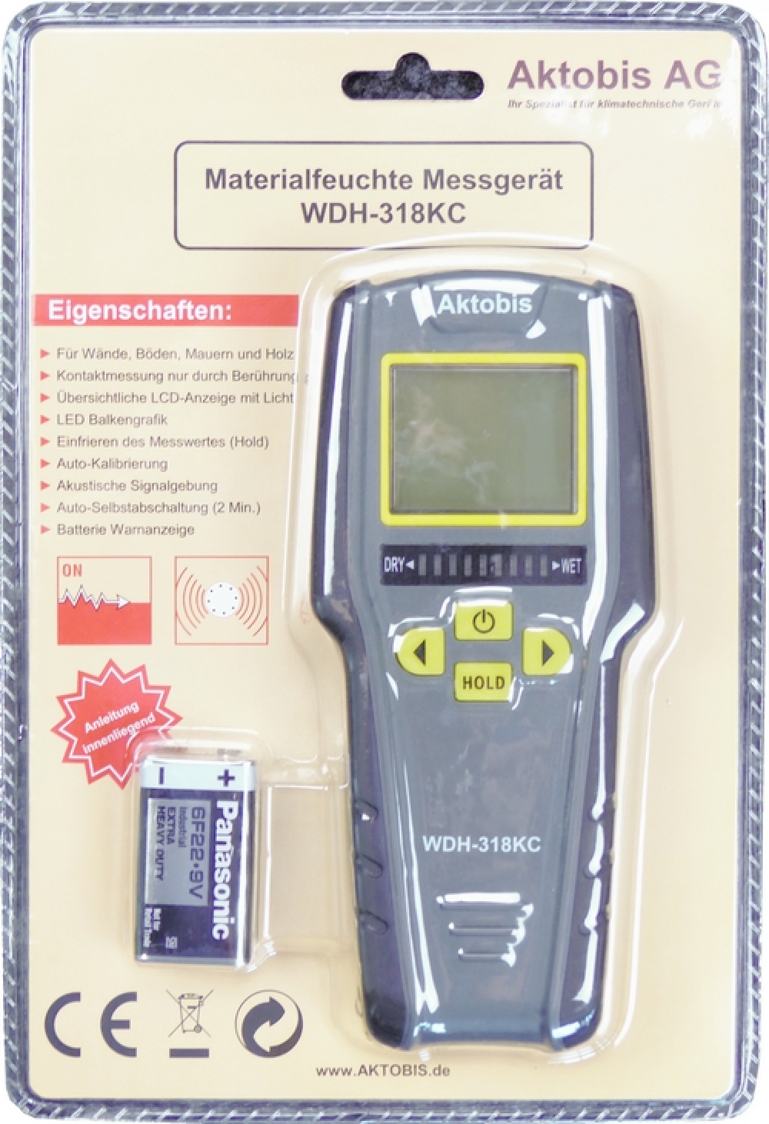 Materialfeuchte Messgerät Feuchteindikator WDH WDH-318KC