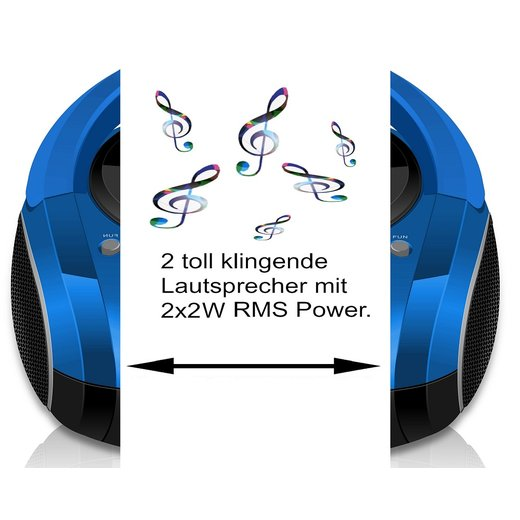 USB | | Boombox CD Blue Player CD | Radio CD-Player | CYBERLUX | CD/CD-R Tragbarer CL-710