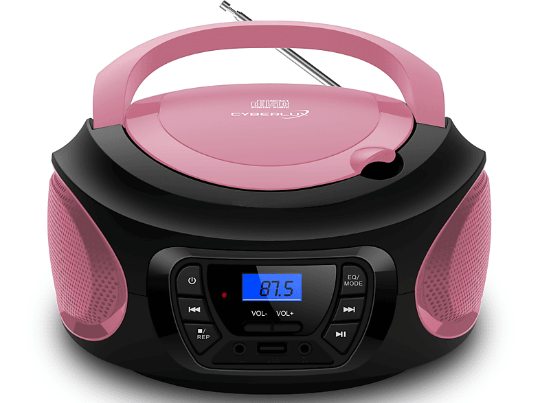 CYBERLUX AUX-In | Player | Radio SATURN Tragbarer CD CL-620 | | | Pink USB FM CD/CD-R