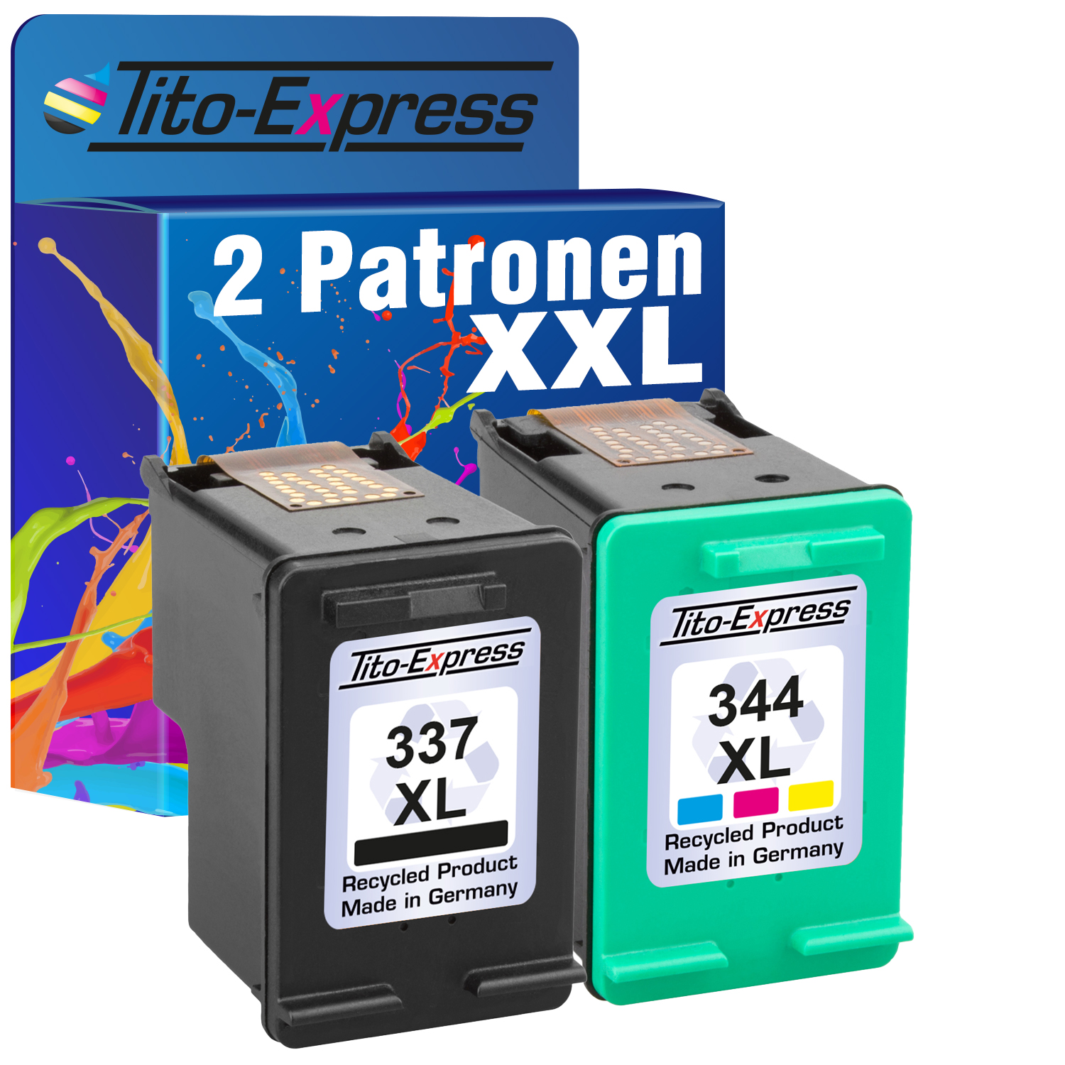 XL ersetzt 344 & 2er Yellow Tintenpatronen HP Black, XL 337 TITO-EXPRESS Magenta, Set Cyan, (C9364EE PLATINUMSERIE C9363EE)
