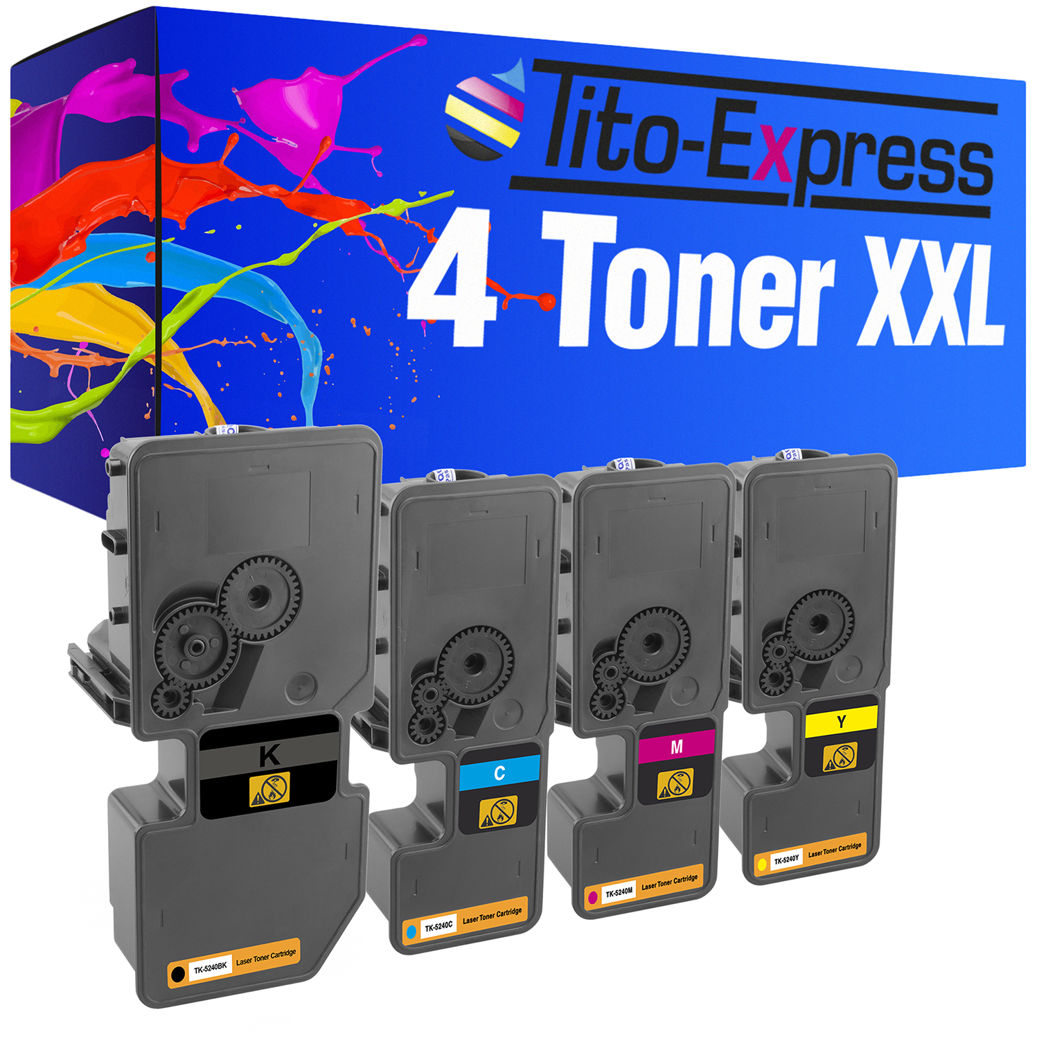 Toner cyan, TITO-EXPRESS TK-5240 yellow black, Kyocera PLATINUMSERIE Toner (1T02R70NL0) 4 ersetzt magenta,
