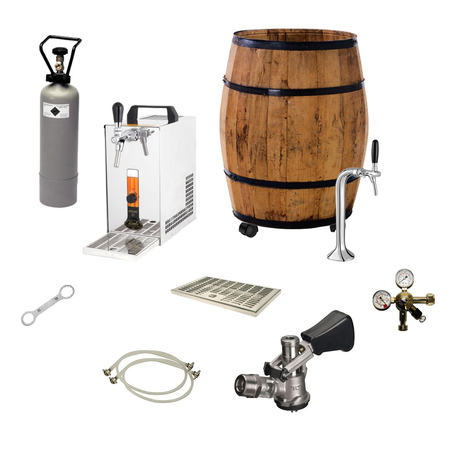 ICH-ZAPFE Thuistap mobiel BARRIQUE Biertap Bruin