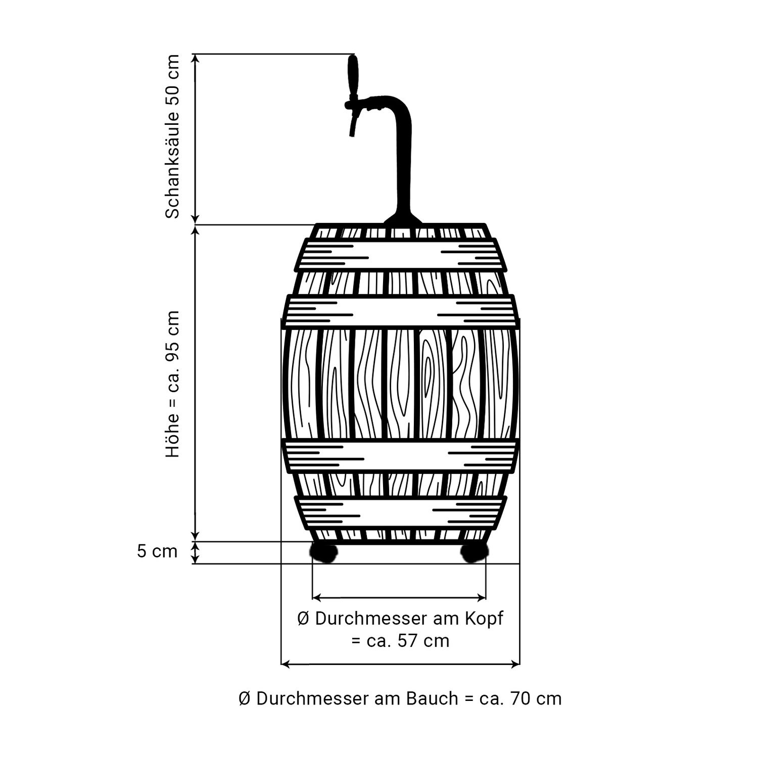 ICH-ZAPFE Thuistap mobiel BARRIQUE Biertap Bruin