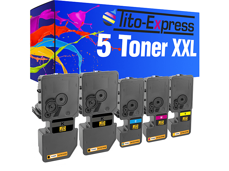 TITO-EXPRESS PLATINUMSERIE 5 Toner ersetzt magenta, (1T02R70NL0) Kyocera yellow TK-5240 cyan, Toner black