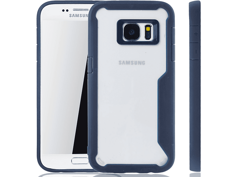 Backcover, KÖNIG DESIGN Schutzhülle, Blau Galaxy S7, Samsung,