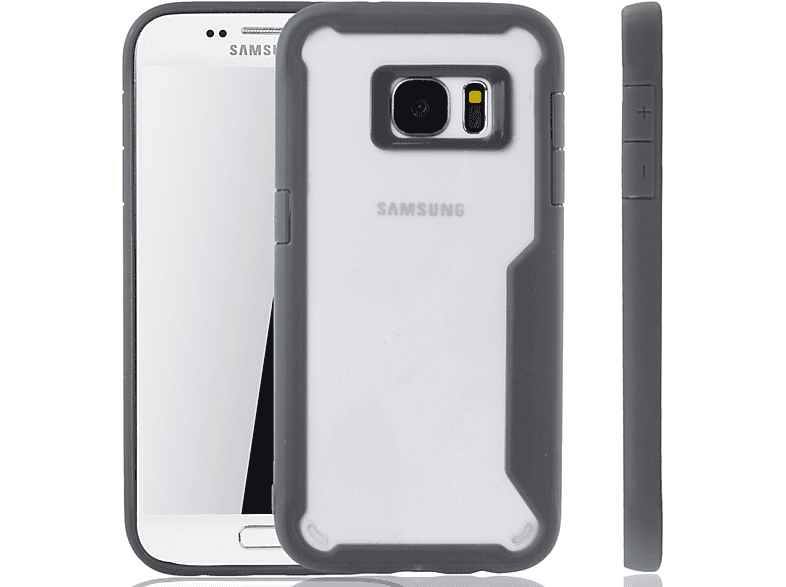 KÖNIG DESIGN Schutzhülle, Samsung, S7, Grau Backcover, Galaxy