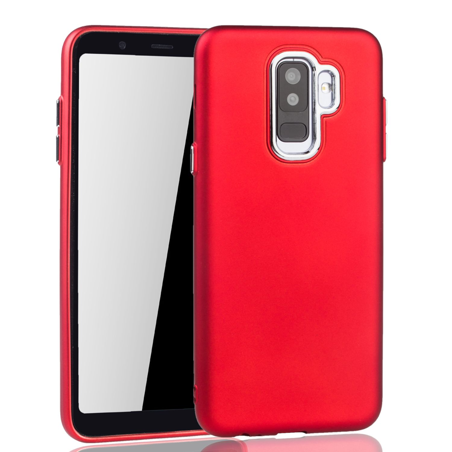 KÖNIG DESIGN Schutzhülle, Backcover, Samsung, Plus Galaxy Rot A6 (2018)