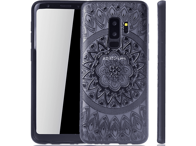 KÖNIG DESIGN Schwarz S9 Galaxy Schutzhülle, Samsung, Plus, Backcover