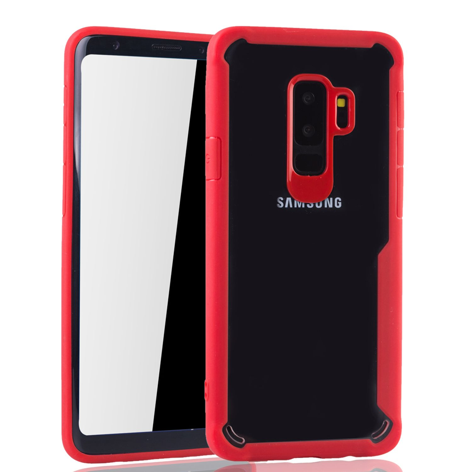 KÖNIG DESIGN Schutzhülle, Backcover, S9 Rot Samsung, Plus, Galaxy