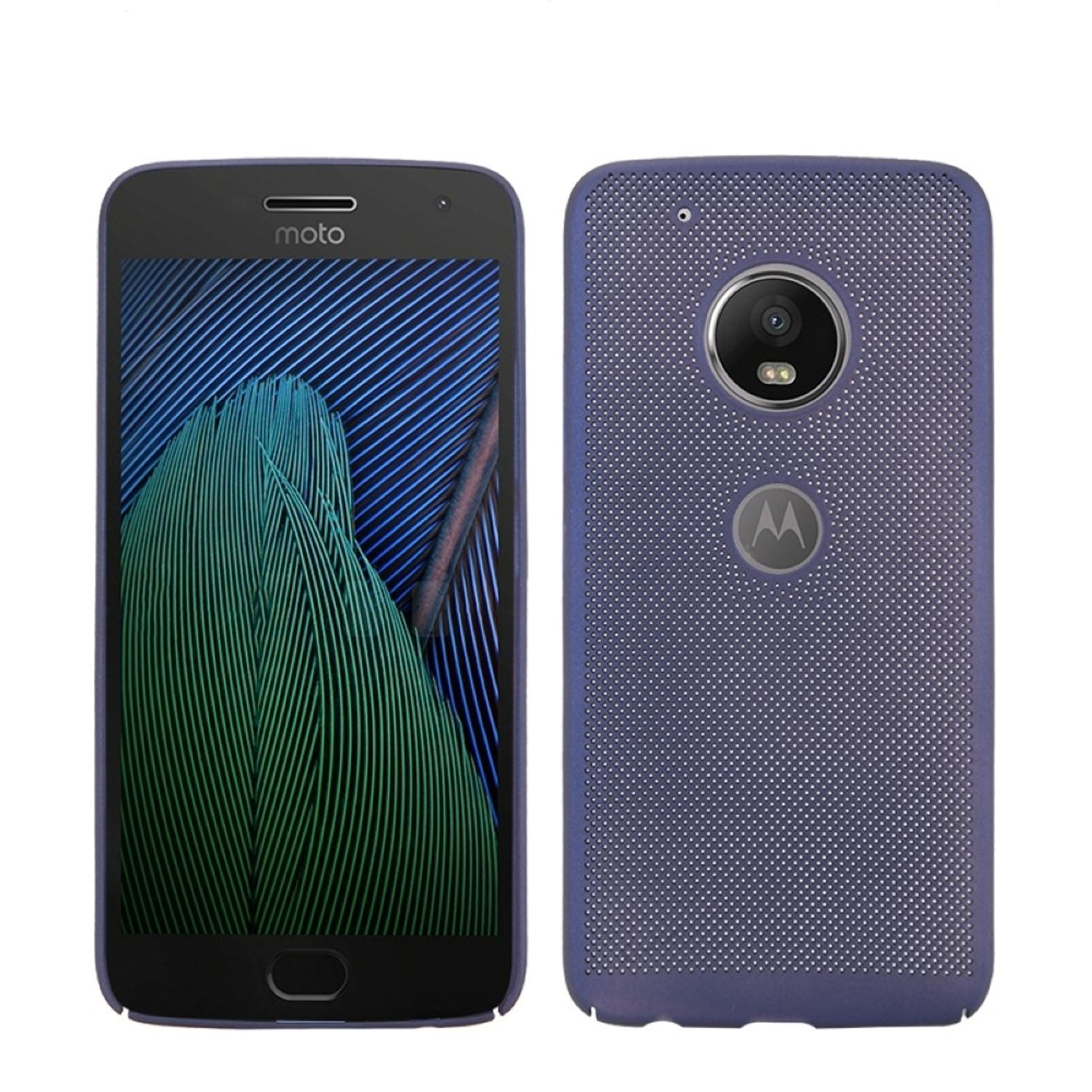 Motorola, KÖNIG G5 DESIGN Backcover, Moto Plus, Schutzhülle, Blau