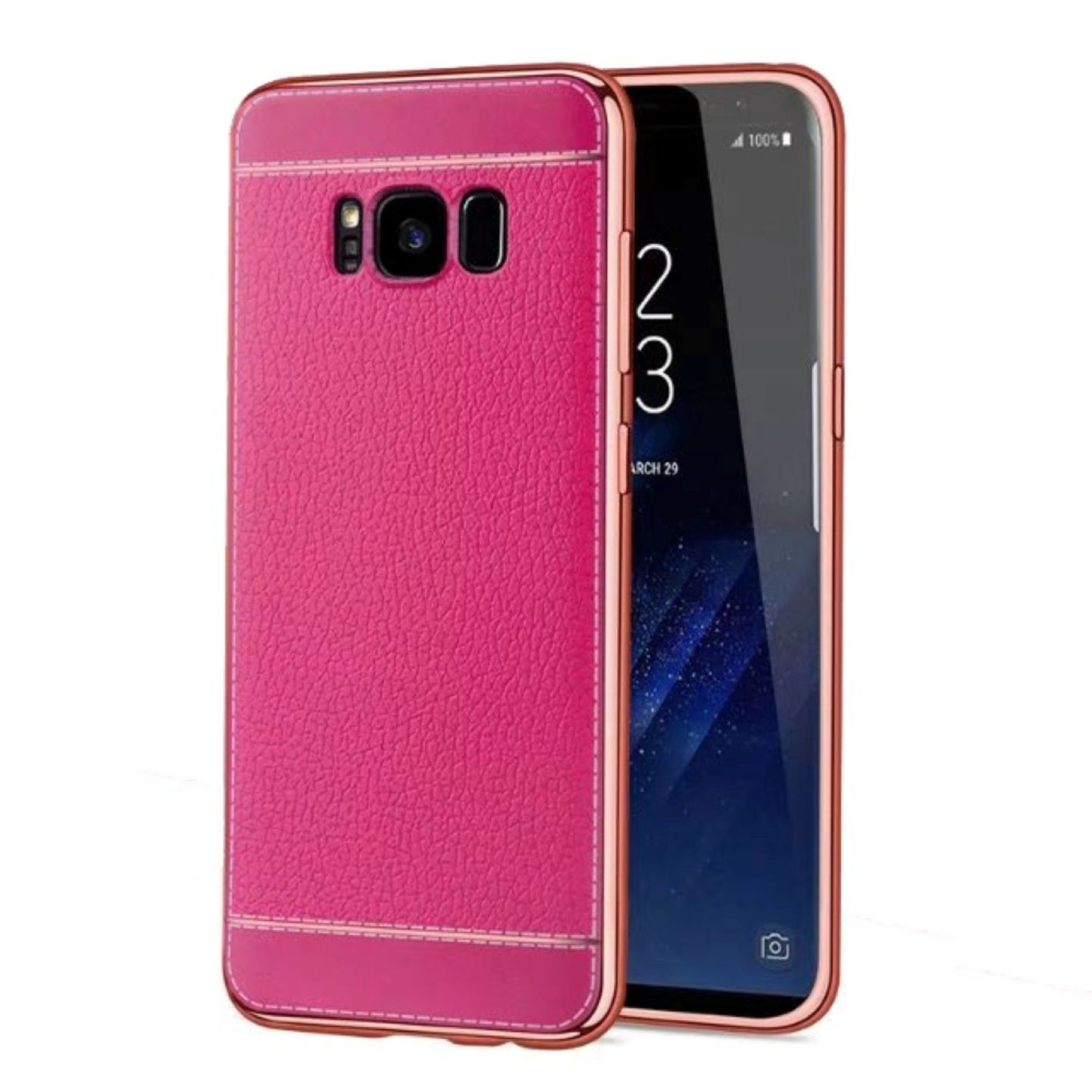 Samsung, DESIGN KÖNIG Rosa Galaxy Backcover, Schutzhülle, S6,