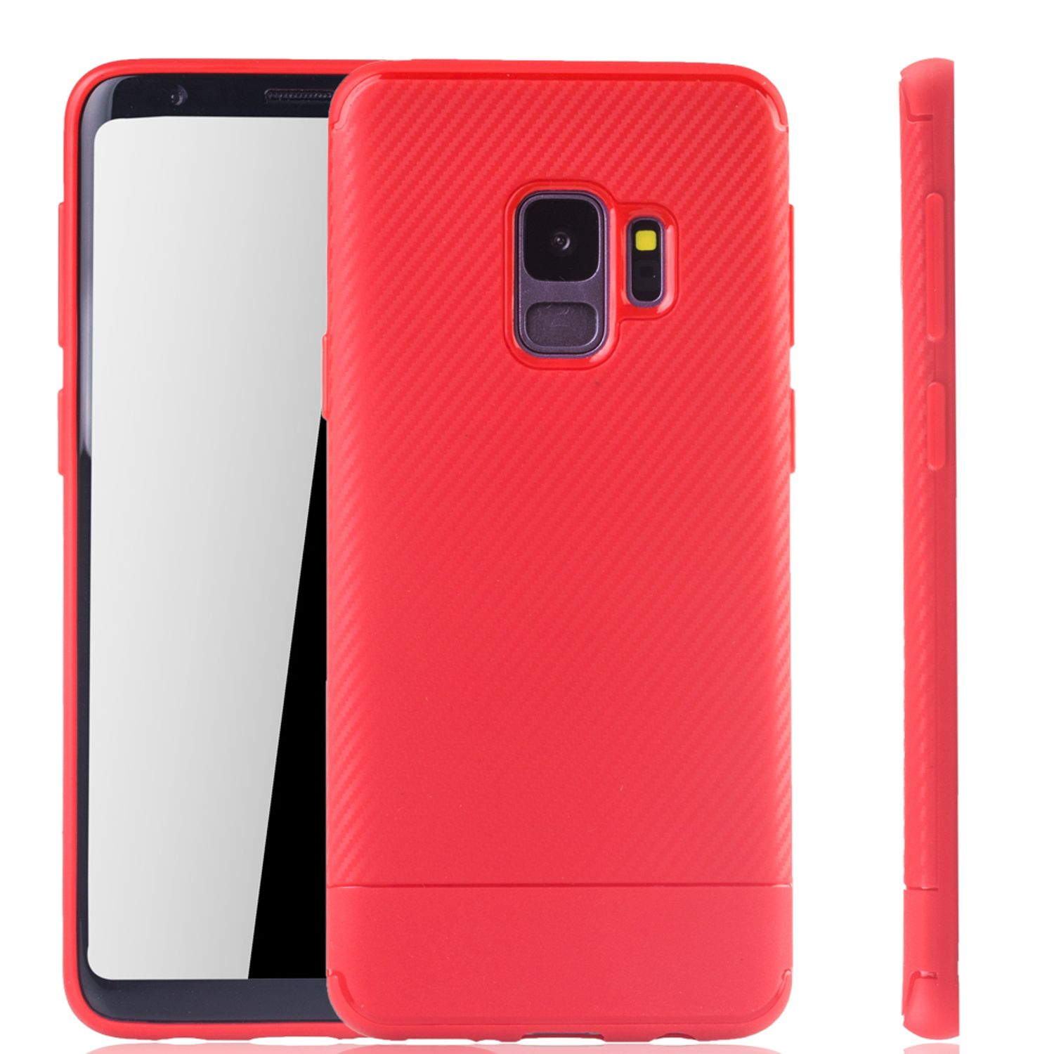 KNIG DESIGN Schutzhlle, Backcover, Samsung, Galaxy S9, Rot