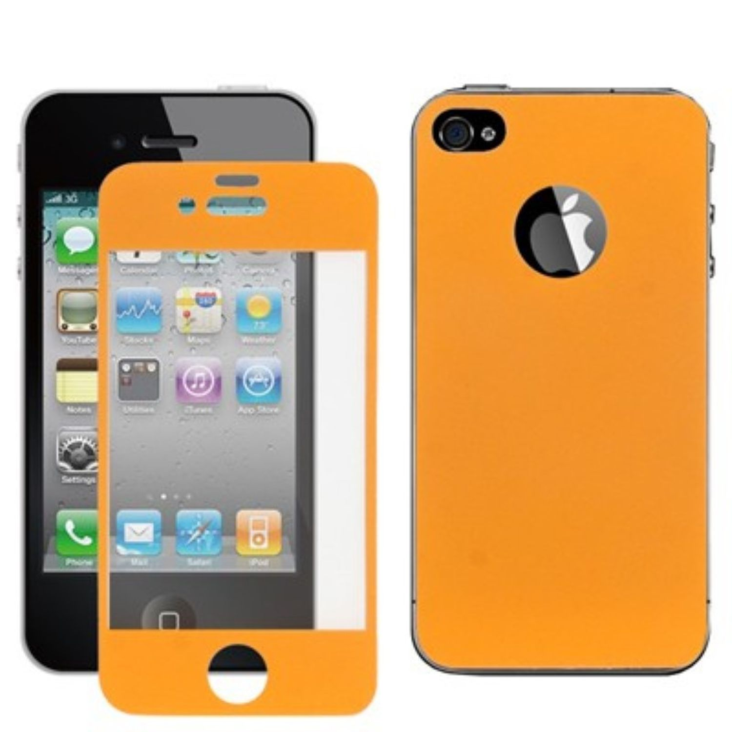 KÖNIG DESIGN Orange Backcover, Schutzhülle, 4s, iPhone Apple, 4 
