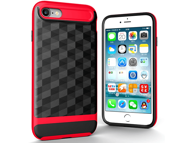iPhone Schutzhülle, KÖNIG 8, DESIGN Rot Backcover, Apple,