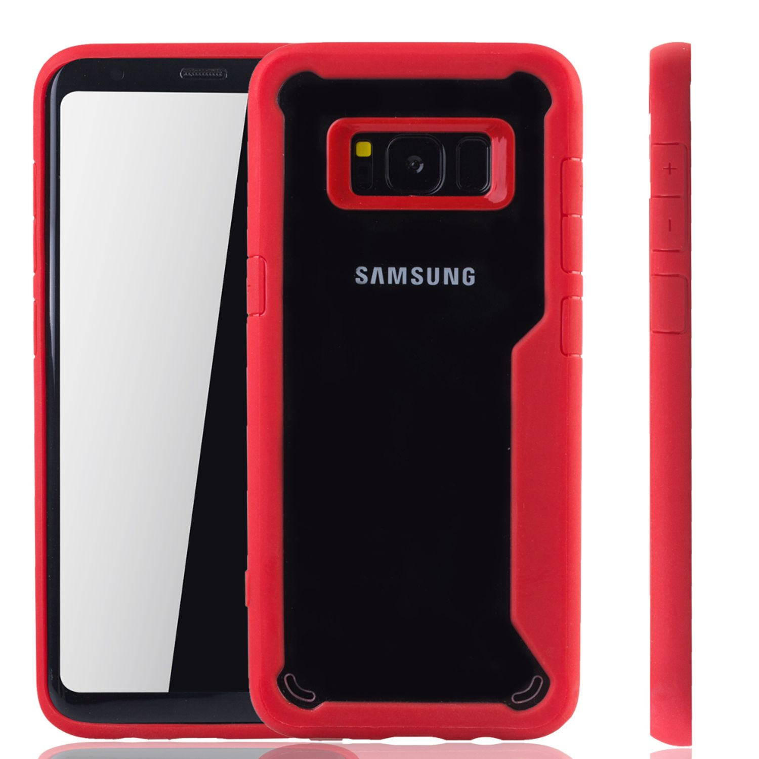 KÖNIG DESIGN Schutzhülle, Rot Samsung, S8, Backcover, Galaxy