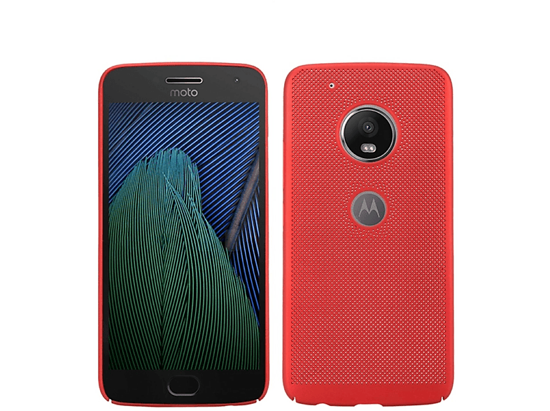 KÖNIG DESIGN Schutzhülle, Backcover, Motorola, Rot Moto G4 Play