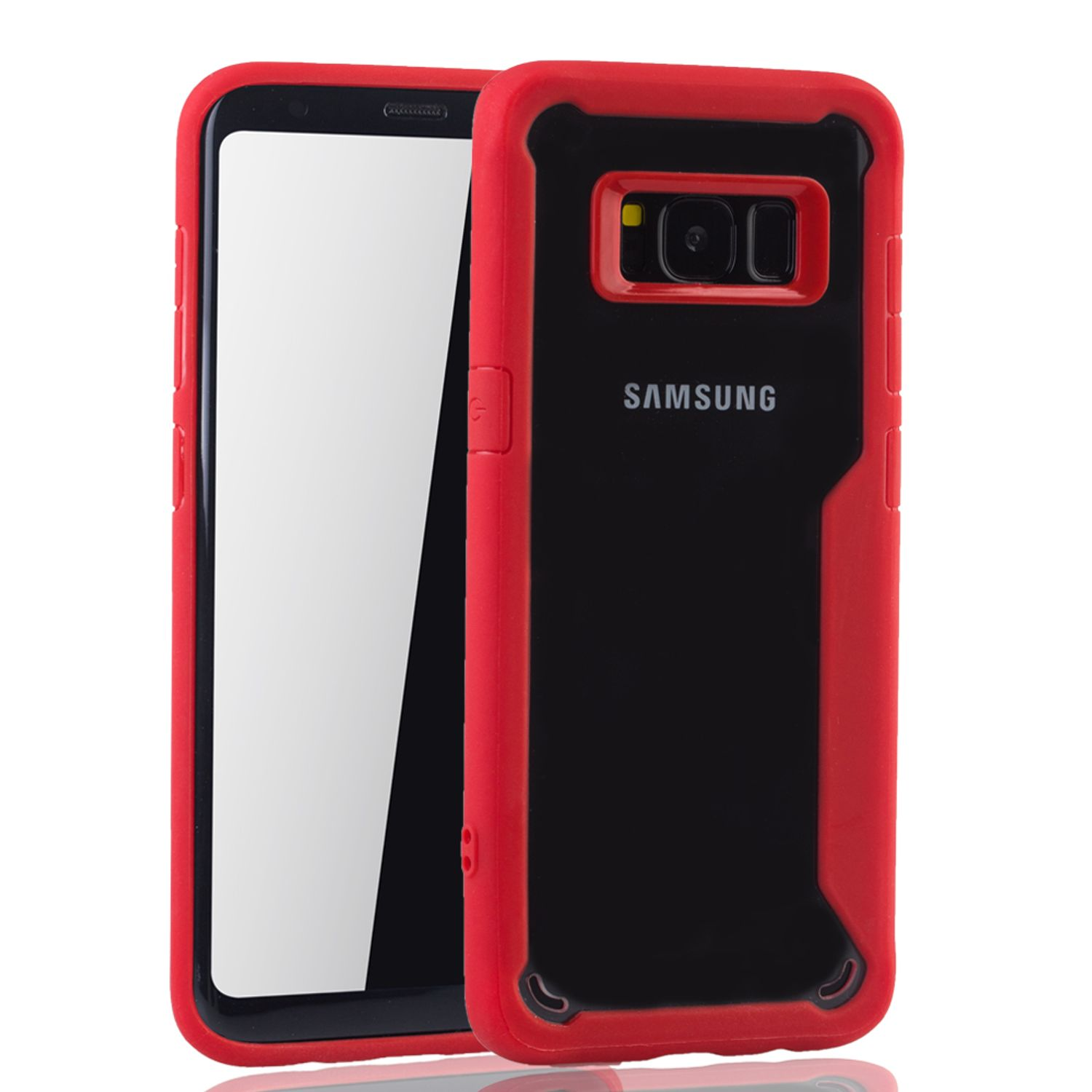 KÖNIG DESIGN Rot Backcover, Galaxy Schutzhülle, S8, Samsung