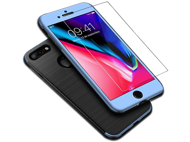 KÖNIG DESIGN Schutzhülle, Backcover, Apple, iPhone 8 Plus, Blau