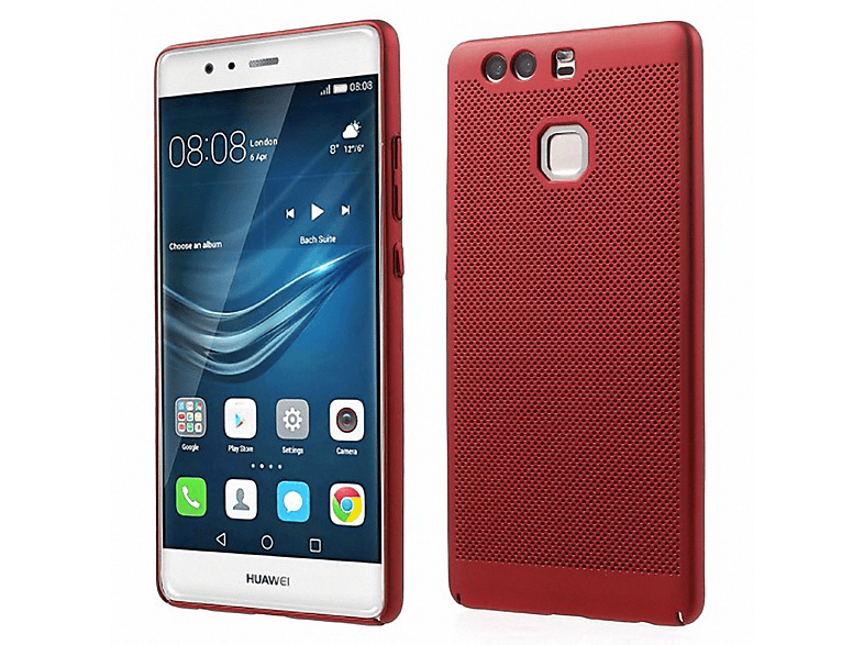 KÖNIG DESIGN Schutzhülle, Backcover, Huawei, P9, Rot