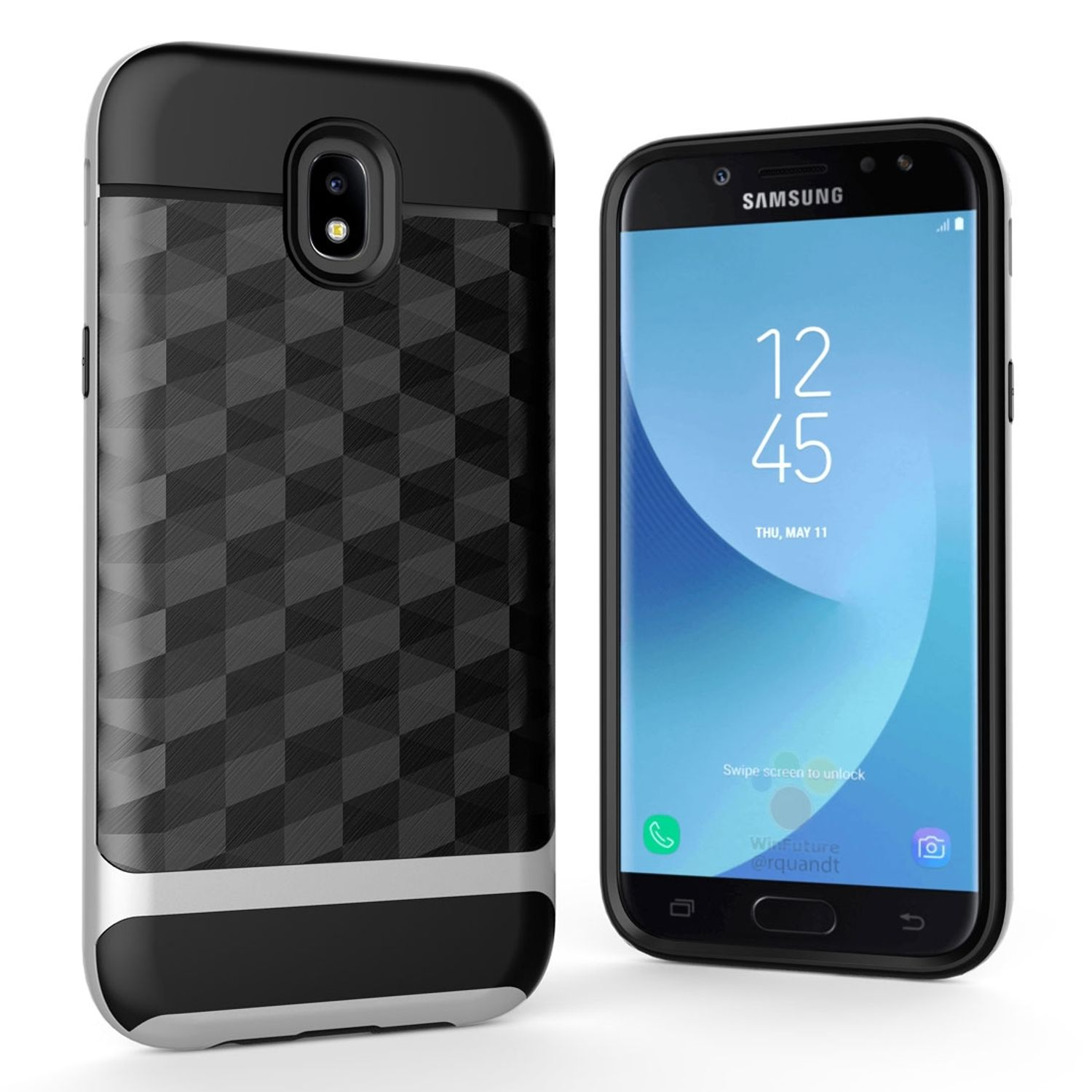 Samsung, KÖNIG Schutzhülle, DESIGN Galaxy Backcover, Silber J3 (2017),