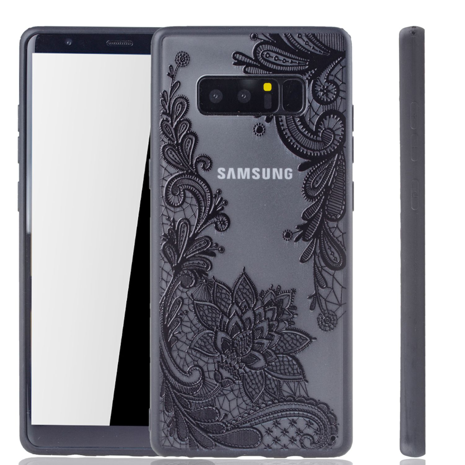 Samsung, KÖNIG Galaxy 8, Note Backcover, Schwarz DESIGN Schutzhülle,