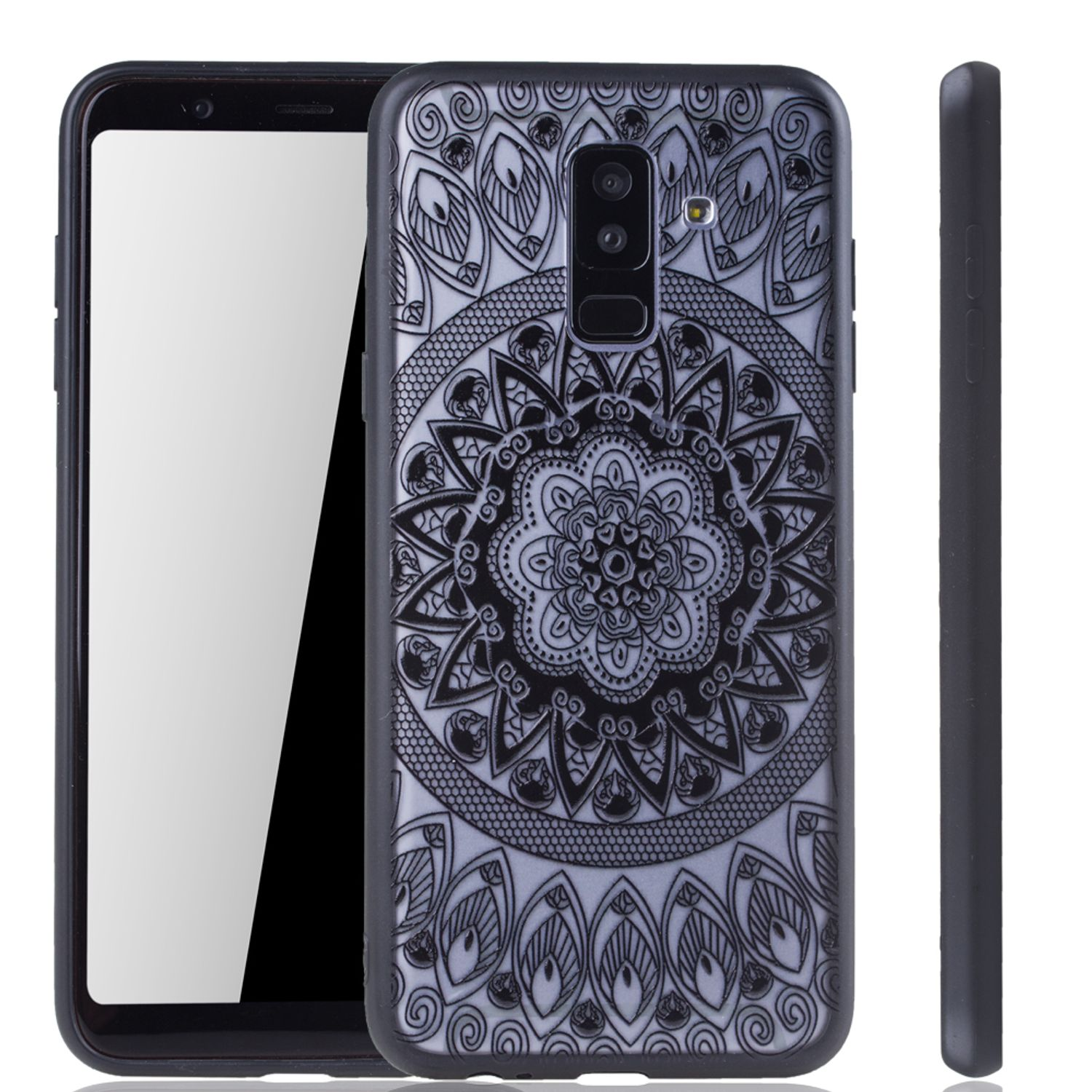 KÖNIG DESIGN Backcover, Samsung, A6 Schutzhülle, Galaxy Schwarz Plus (2018)
