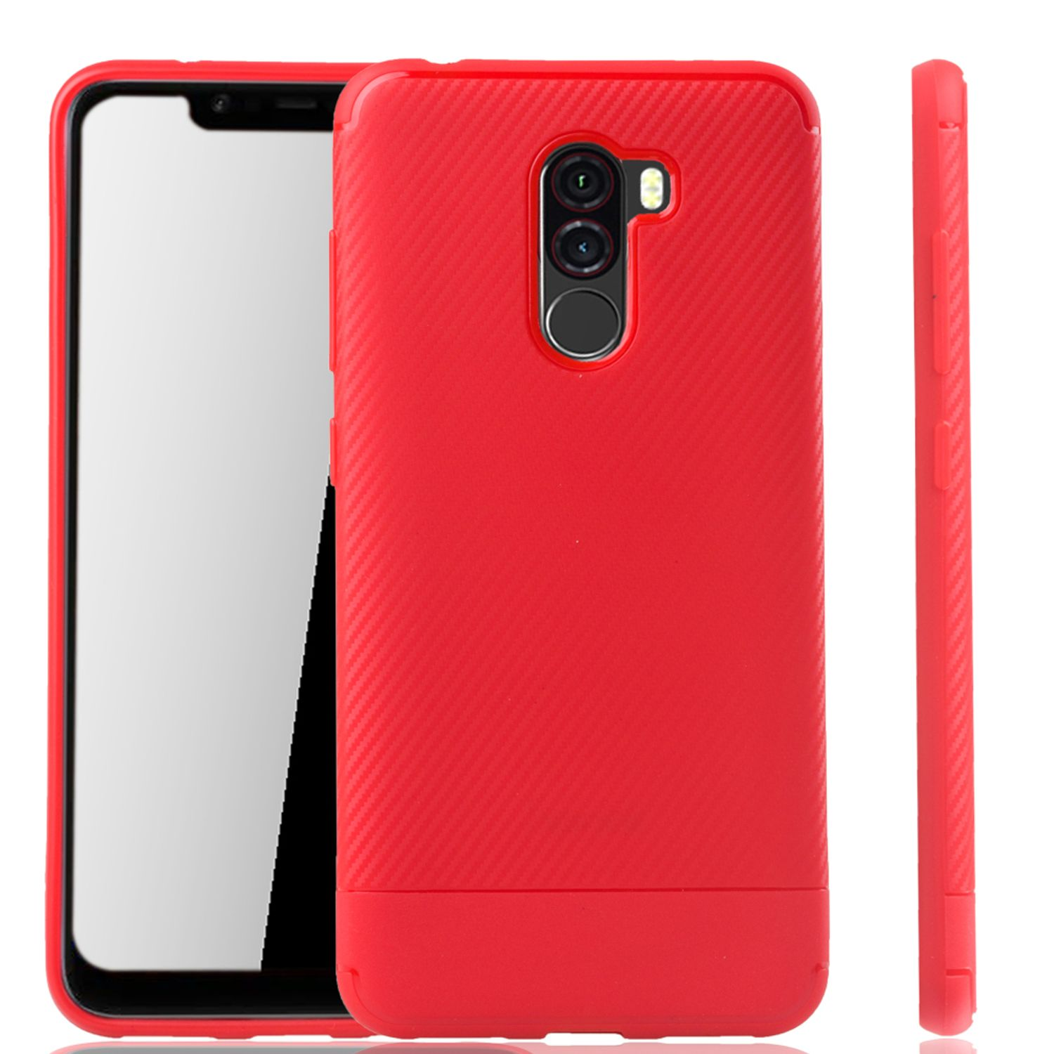 KÖNIG DESIGN Schutzhülle, Backcover, Xiaomi, Pocophone F1, Rot