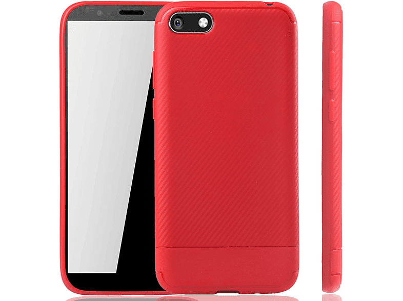 KÖNIG DESIGN Schutzhülle, Backcover, Huawei, Y5 (2018), Rot