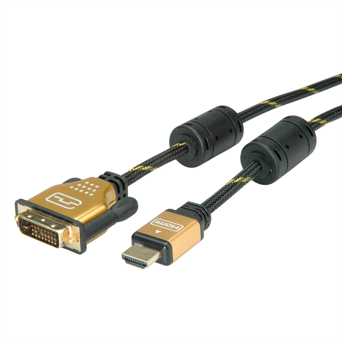 ST/ST, HDMI-DVI-Kabel, - ROLINE HDMI, 7,5 GOLD (24+1) DVI m Monitorkabel